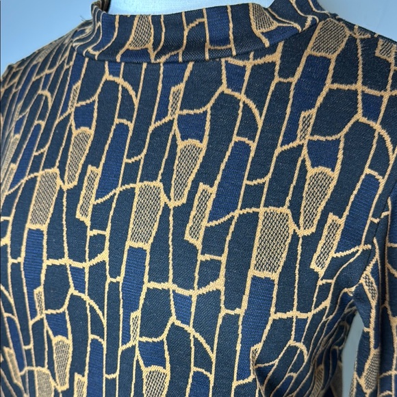 Walter Baker Rosalyn Geometric Patterned Black and Brown Women's Top Medium - Picture 2 of 7